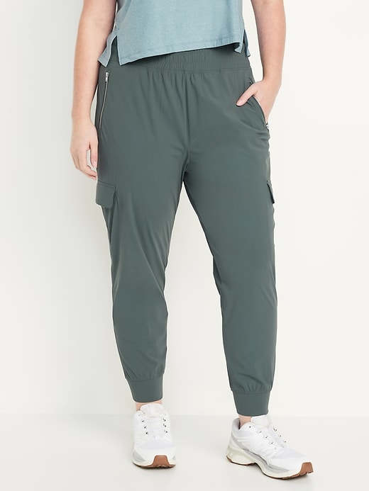 Image number 4 showing, High-Waisted SleekTech Cargo Joggers