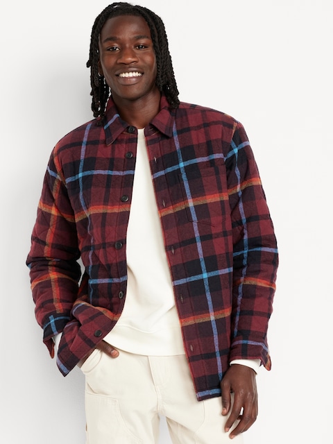 Sherpa-Lined Quilted Shacket - Boxwood