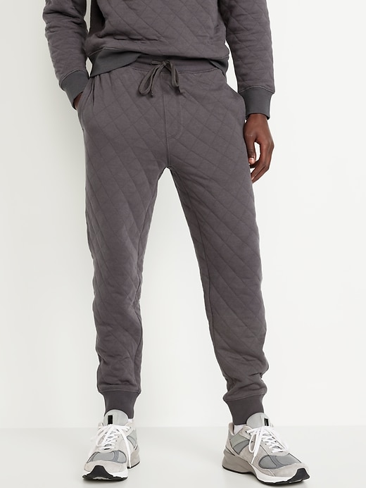 View large product image 1 of 4. Loose Quilted Fleece Joggers