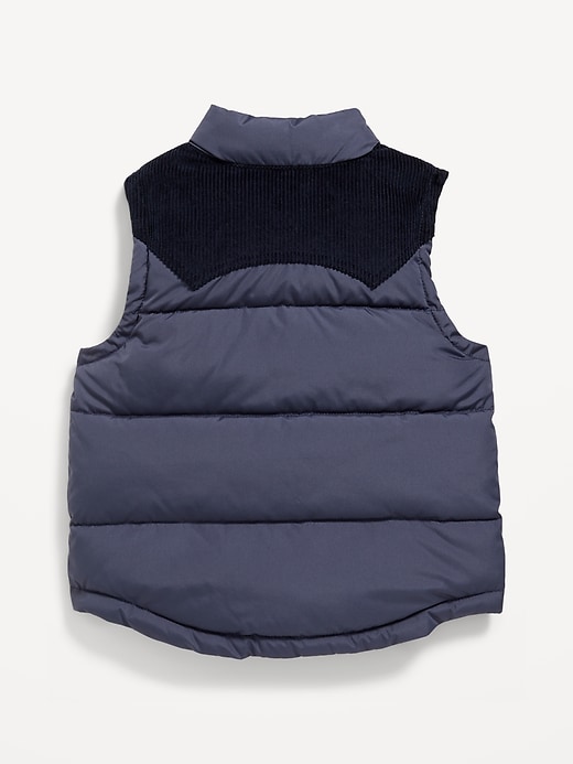 View large product image 2 of 3. Quilted Corduroy-Trim Vest for Toddler Boys