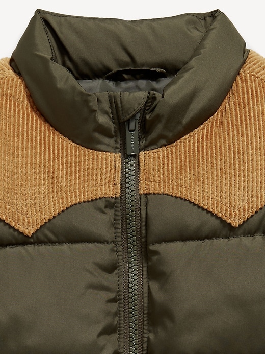 View large product image 2 of 2. Quilted Corduroy-Trim Vest for Toddler Boys