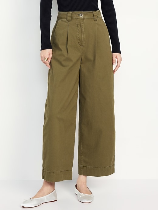 Image number 1 showing, Extra High-Waisted Barrel Wide-Leg Pants