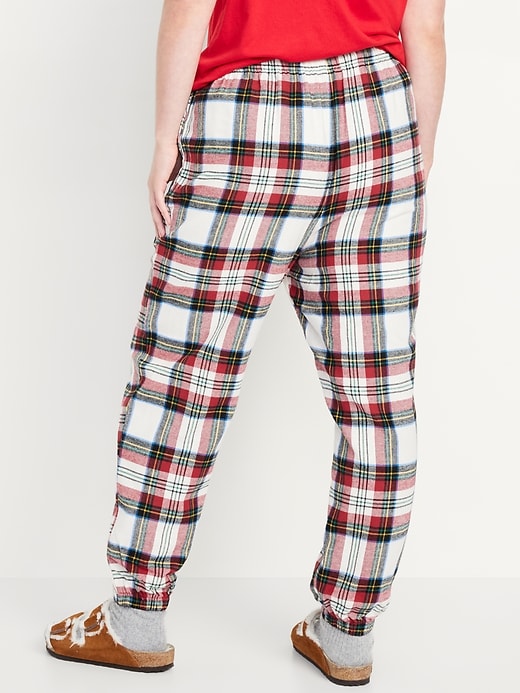 Image number 6 showing, High-Waisted Flannel Pajama Joggers for Women