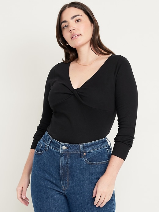 Image number 5 showing, Twist-Front Ribbed Top