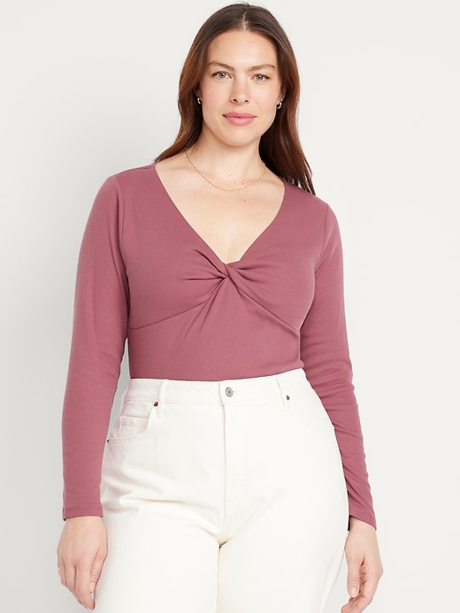 Image number 7 showing, Twist-Front Ribbed Top