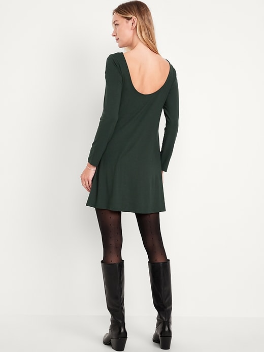 Image number 2 showing, Long-Sleeve Mini Swing Dress