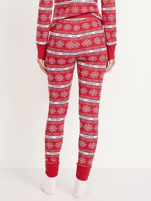 Image number 2 showing, High-Waisted Printed Waffle Pajama Leggings for Women