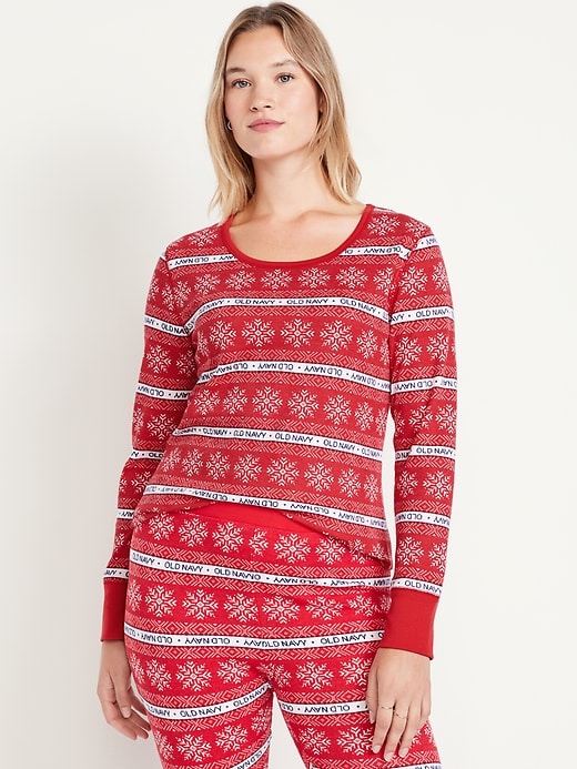 Image number 5 showing, Printed Waffle Pajama Top