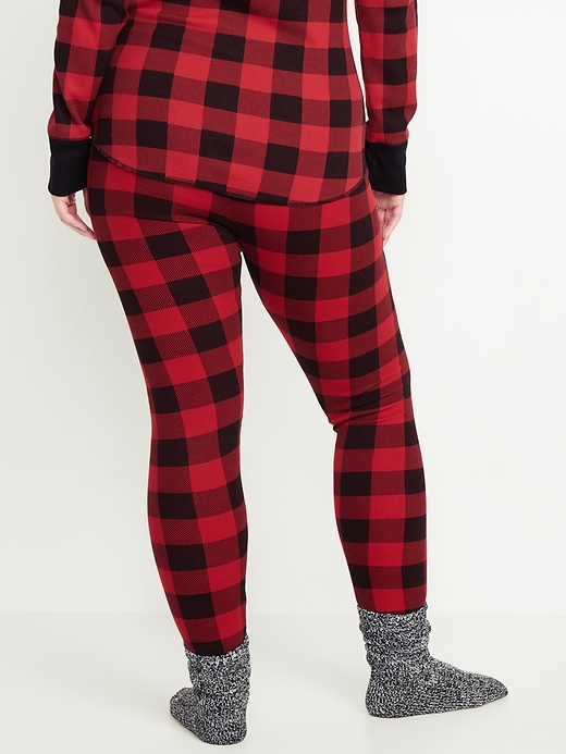 Image number 6 showing, High-Waisted Printed Waffle Pajama Leggings for Women