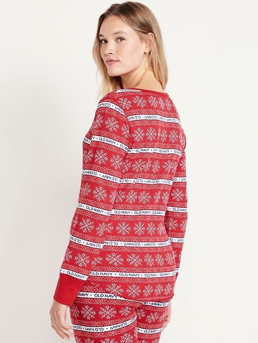 Image number 6 showing, Printed Waffle Pajama Top