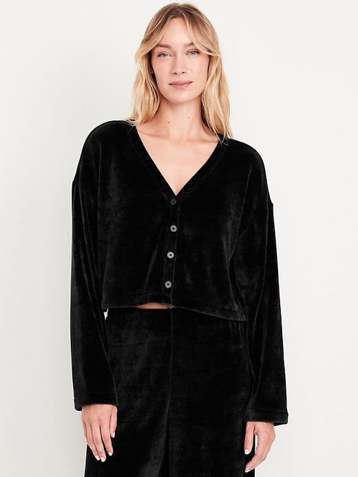 Image number 1 showing, Cozy Chenille Button-Down Top