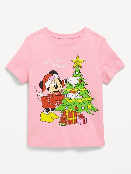 View large product image 1 of 2. Disney© Minnie Mouse Holiday Graphic T-Shirt for Toddler Girls