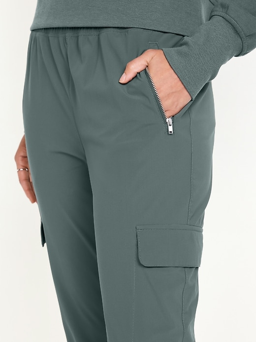 Image number 3 showing, High-Waisted SleekTech Cargo Joggers