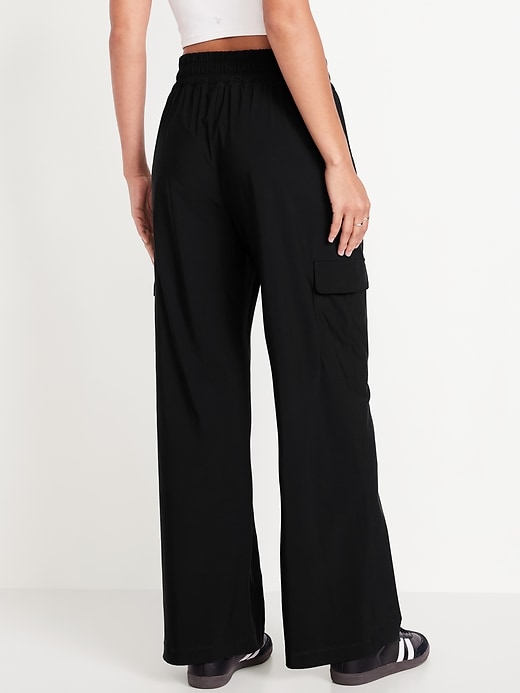 Image number 2 showing, High-Waisted SleekTech Wide-Leg Cargo Pants