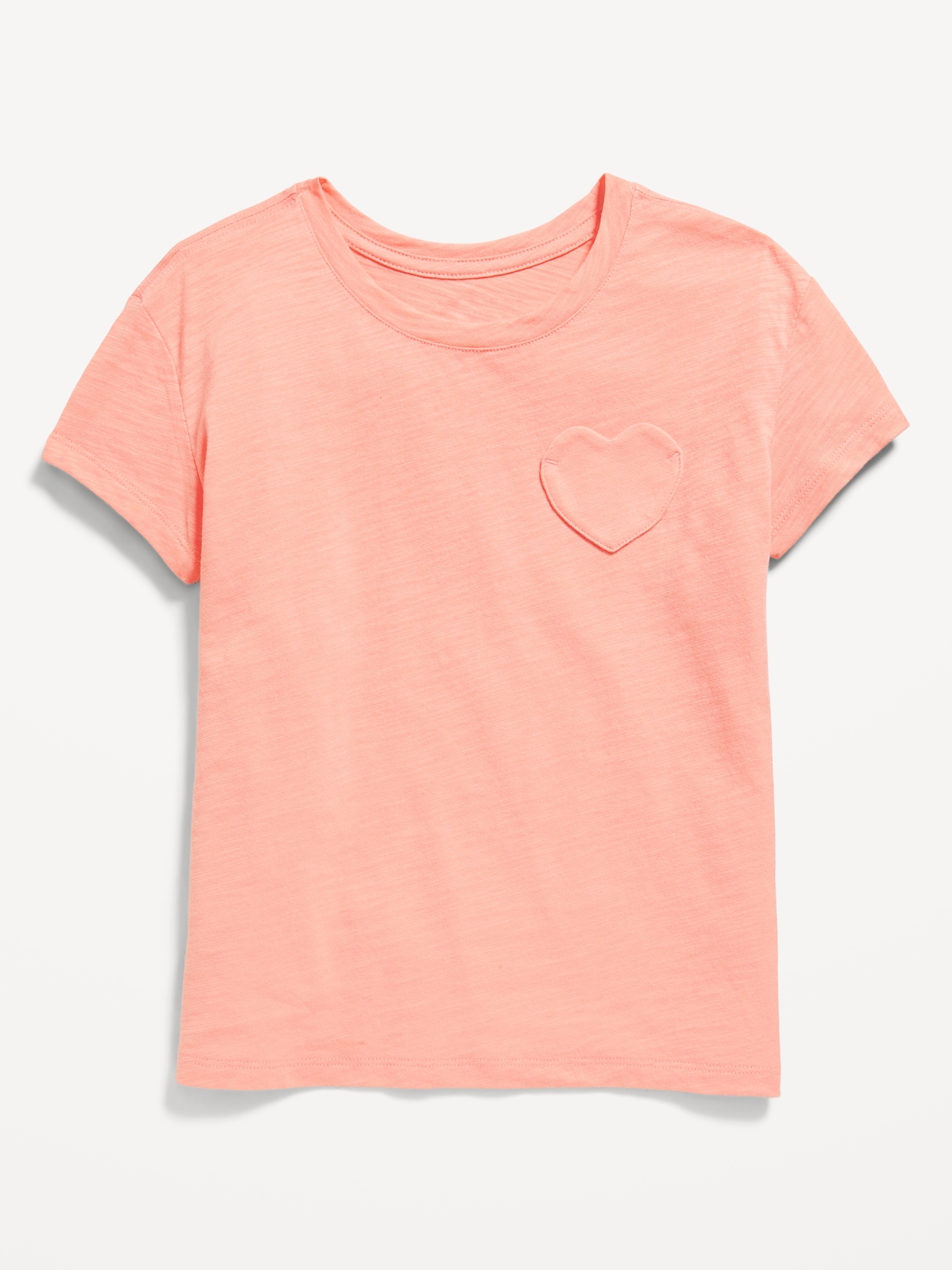 Softest Short-Sleeve Heart-Pocket T-Shirt for Girls