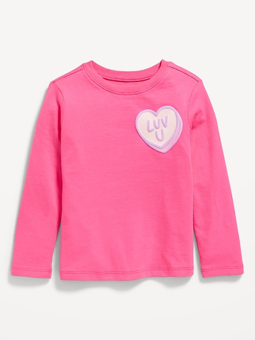 View large product image 1 of 2. Long-Sleeve Graphic T-Shirt for Toddler Girls