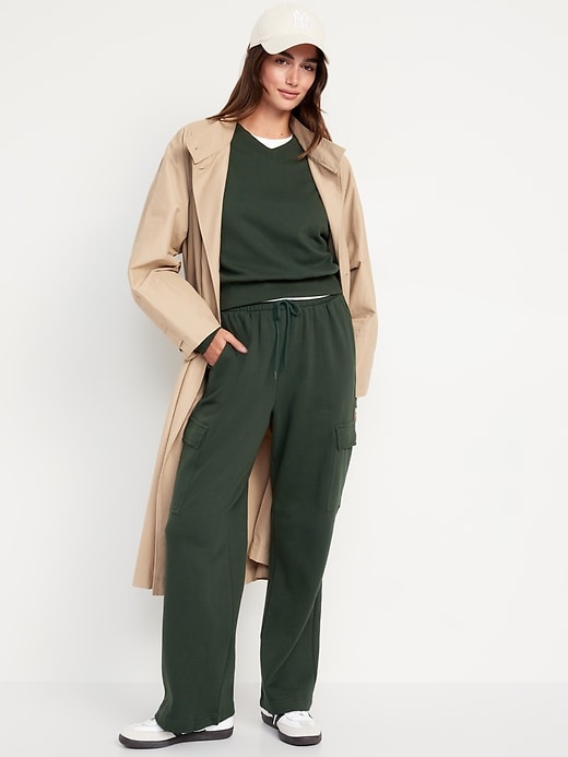 Image number 3 showing, Extra High-Waisted SoComfy Cargo Wide-Leg Sweatpants