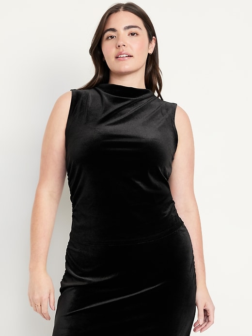 Image number 5 showing, Mock-Neck Velvet Top