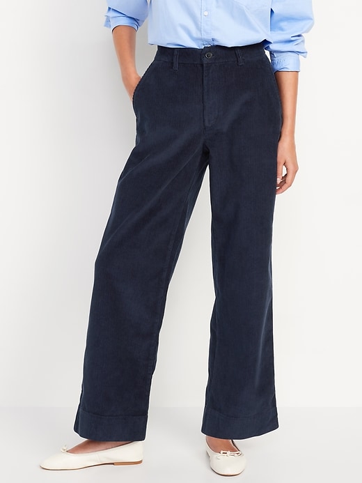 High Waisted Corduroy Wide Leg Pants