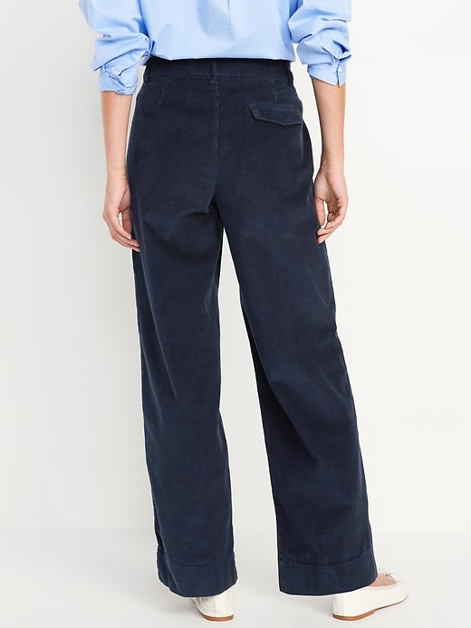 Image number 2 showing, High-Waisted Corduroy Wide-Leg Pants