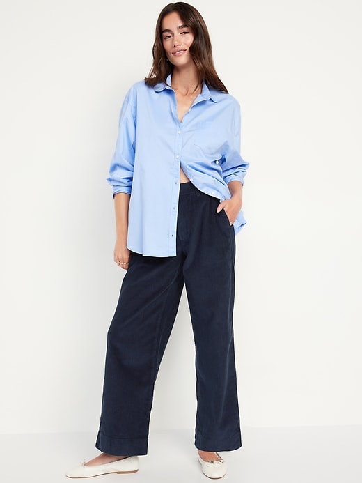 Image number 3 showing, High-Waisted Corduroy Wide-Leg Pants