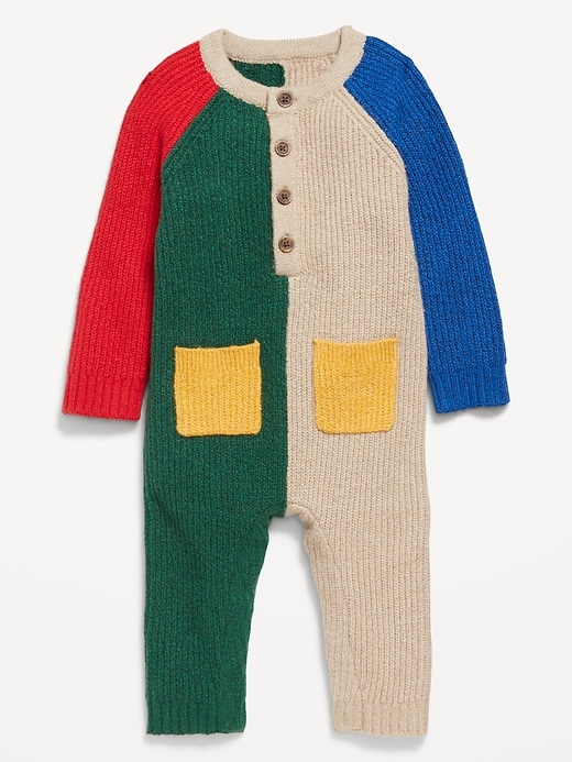 View large product image 2 of 2. SoSoft Cozy-Knit Color-Block One-Piece for Baby