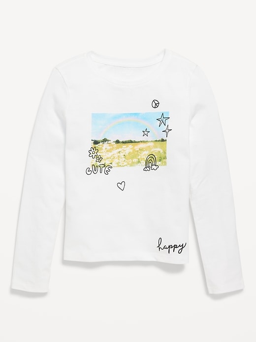 View large product image 1 of 1. Long-Sleeve Graphic T-Shirt for Girls