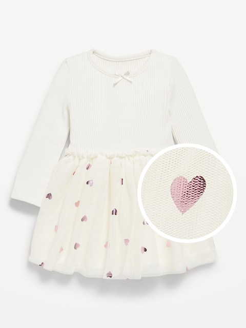Plush Ribbed Tutu Dress for Baby - Creme De La Creme