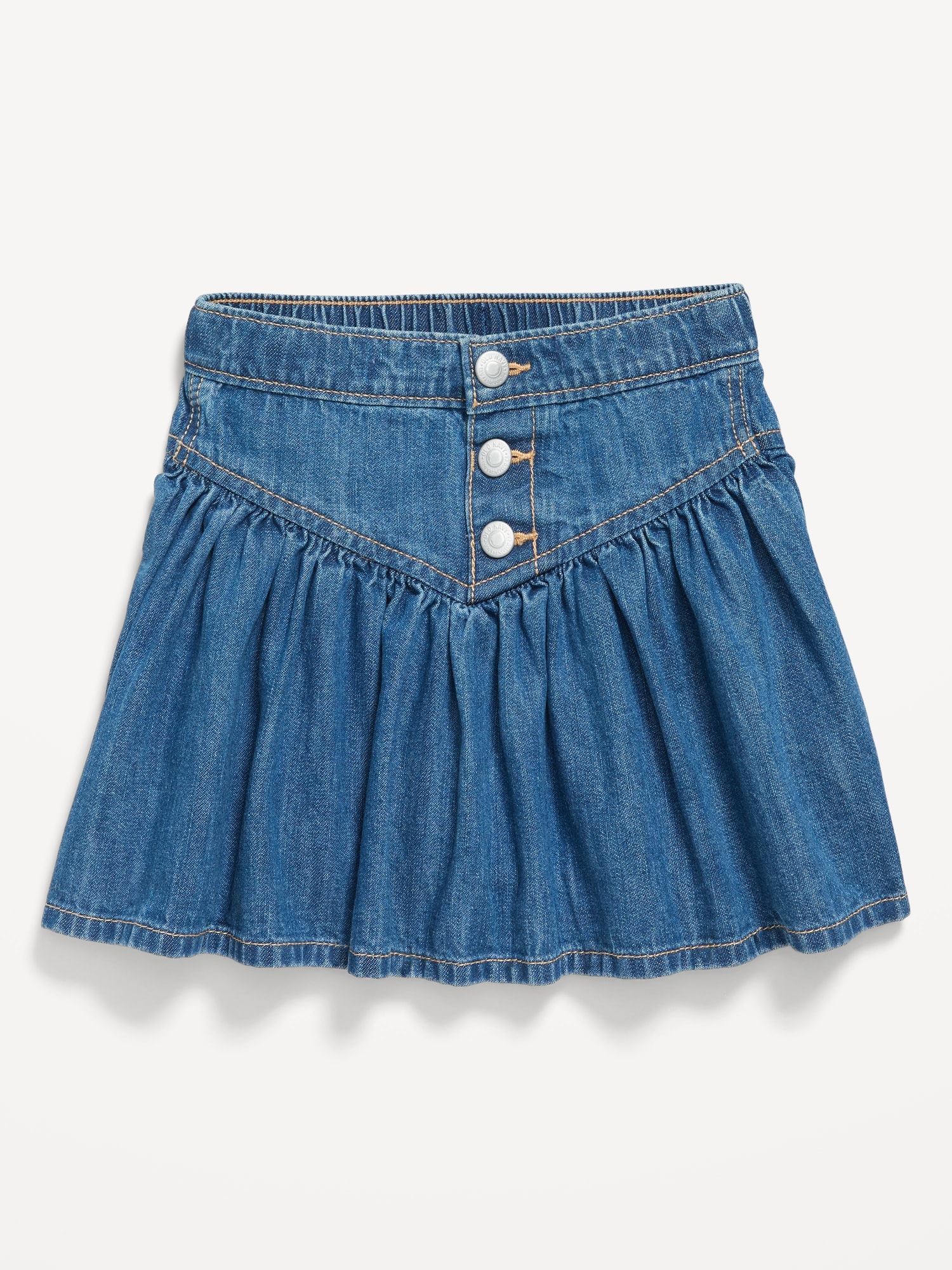 Button-Front Jean Swing Skirt for Toddler Girls