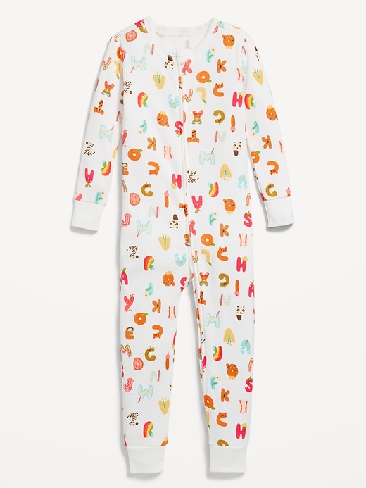 View large product image 1 of 2. Unisex Snug-Fit 2-Way-Zip Printed Pajama One-Piece for Toddler &amp; Baby