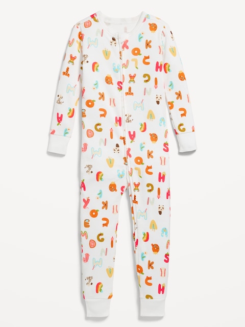 Birthday Snug-Fit 2-Way-Zip Pajama One-Piece for Toddler & Baby - Letters