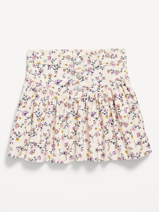 View large product image 2 of 3. Printed Button-Front Twill Swing Skirt for Toddler Girls