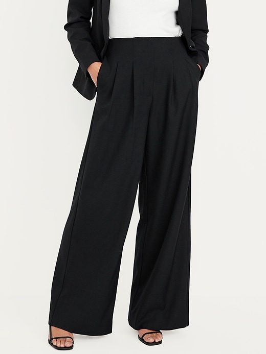 Image number 1 showing, Extra High-Waisted Super Wide-Leg Pants