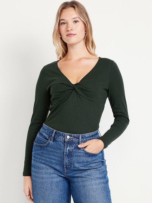 Image number 5 showing, Twist-Front Ribbed Top