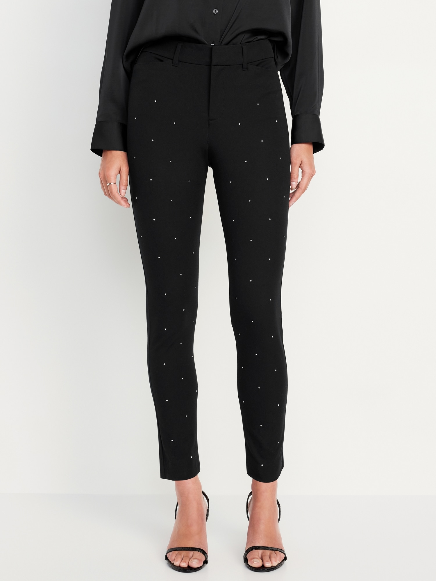 High-Waisted Pixie Skinny Embellished Ankle Pants | Old Navy