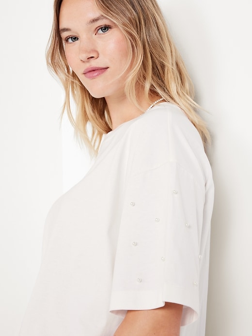 Image number 3 showing, Oversized Crew-Neck Embellished T-Shirt