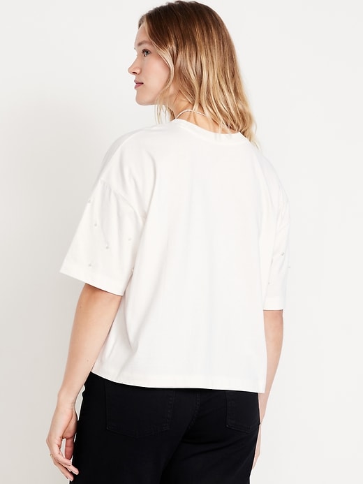 Image number 6 showing, Oversized Crew-Neck Embellished T-Shirt
