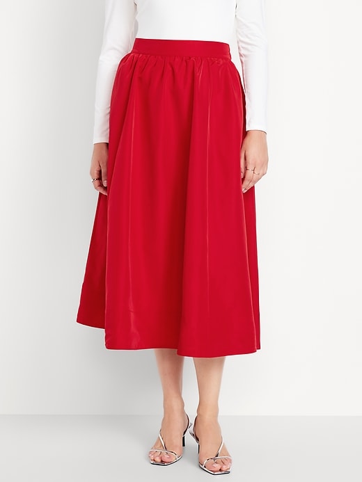 Image number 5 showing, Taffeta Midi Swing Skirt