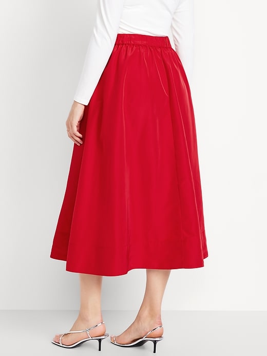 Image number 6 showing, Taffeta Midi Swing Skirt