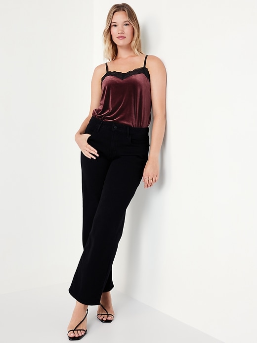 Image number 8 showing, Lace-Trim Velvet Top