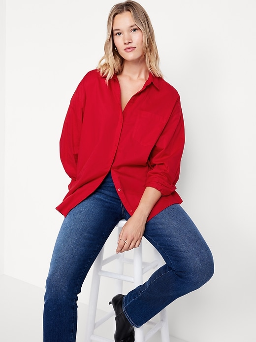 Image number 3 showing, Oversized Button-Down Boyfriend Shirt