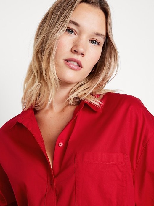 Image number 4 showing, Oversized Button-Down Boyfriend Shirt