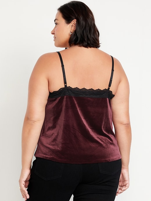 Image number 8 showing, Lace-Trim Velvet Top