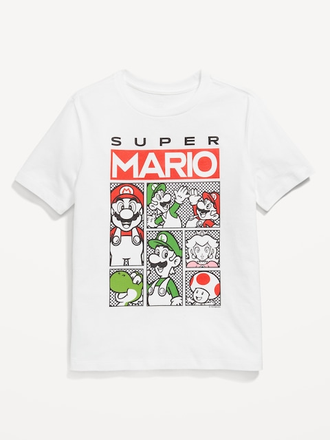 Super Mario™ Gender-Neutral Graphic T-Shirt for Kids - White Lilies
