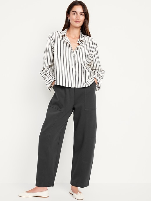 Image number 3 showing, Extra High-Waisted SoComfy Seamed Barrel-Leg Sweatpants