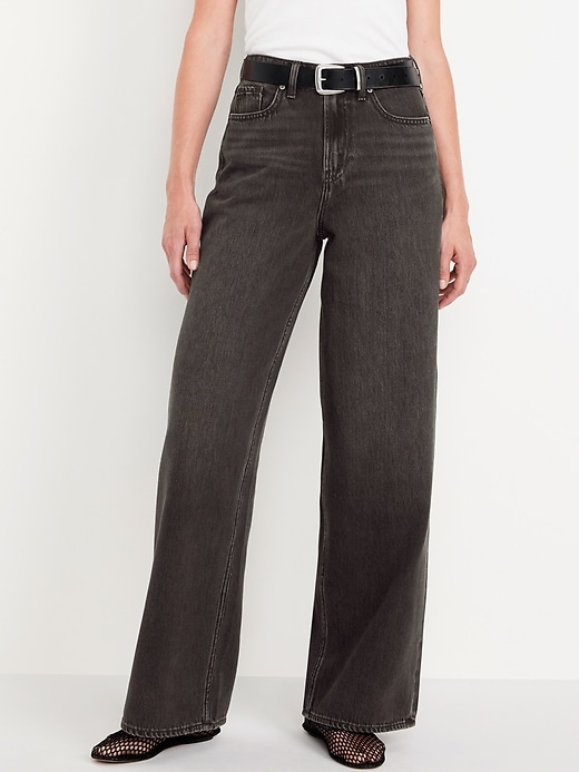 Image number 2 showing, High-Waisted Baggy Wide-Leg Jeans