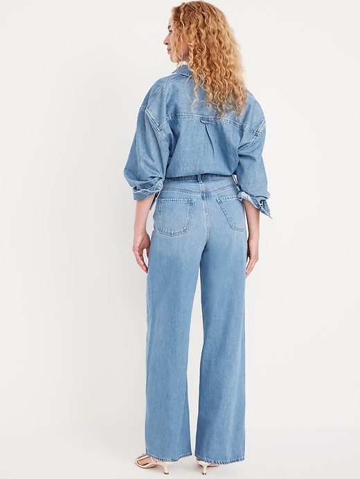 Image number 8 showing, High-Waisted Baggy Wide-Leg Jeans