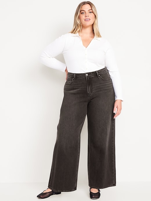 Image number 6 showing, High-Waisted Baggy Wide-Leg Jeans