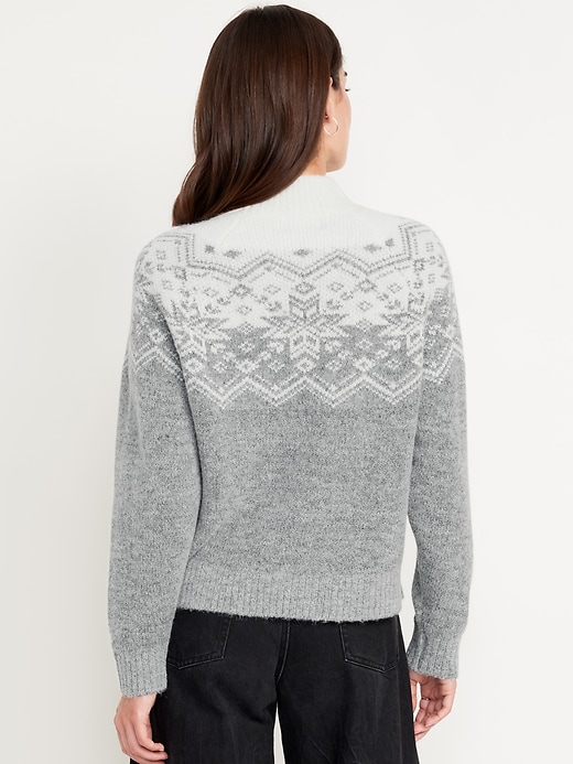 Image number 2 showing, Holiday Print Mock-Neck Sweater