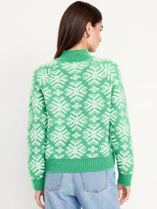 Image number 7 showing, Holiday Print Mock-Neck Sweater